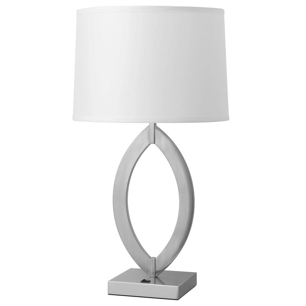 Breeze End Table Lamp, Shiny Nickel Finish